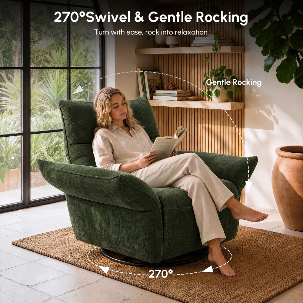 Florvia Chenille Dual-Motor Reclining Lounge Chair window image