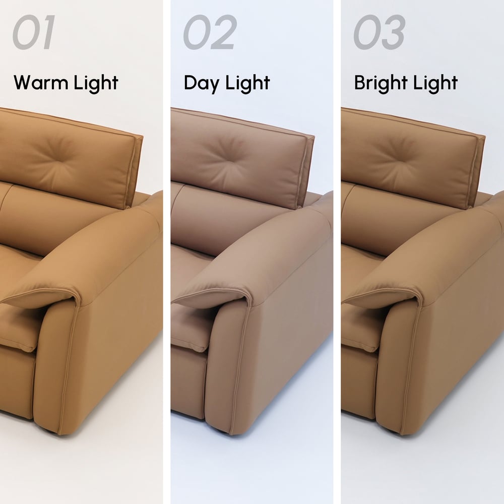 320 cm 3-Seater Genuine Leather Power Convertible Sleeper Sofa with Adjustable Headrests window image