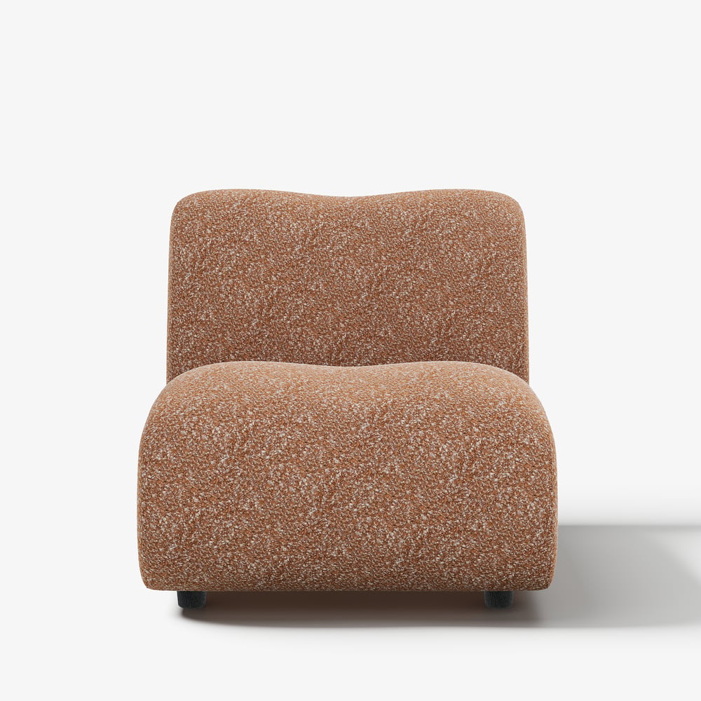 17" Boucle Upholstered Curved Slipper Accent Chair window image