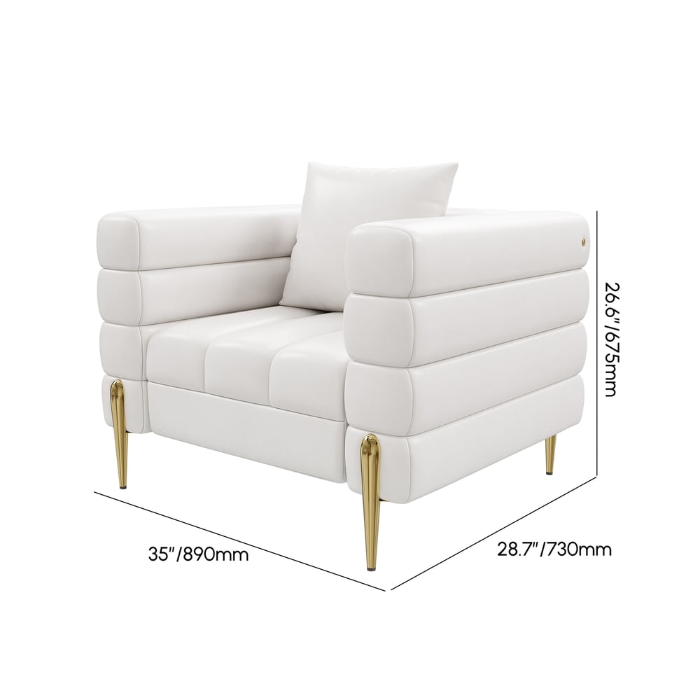Axial 3-Piece Sofa Set of Chaise Sofa with Ottomans & Accent Chair weights dimensions image