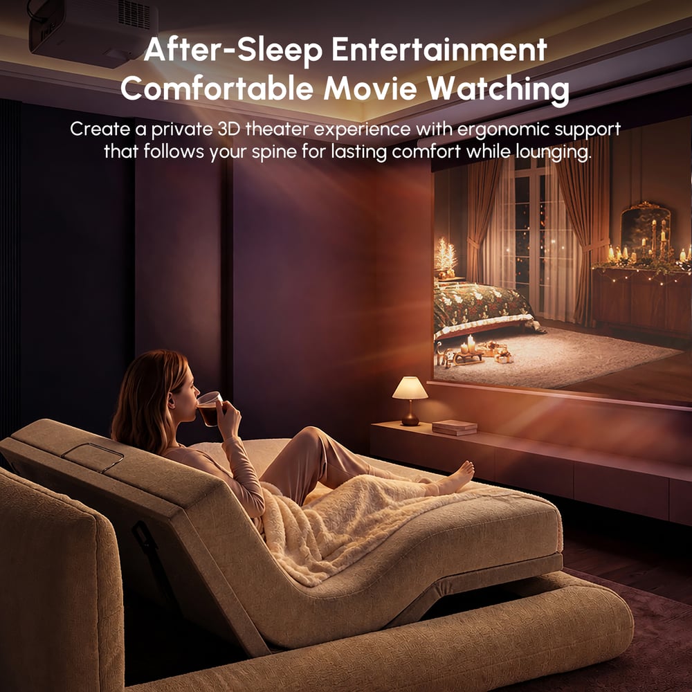 Performance Chenille Smart Bed Set with Adjustable Base, Massage & Zero Gravity. window image