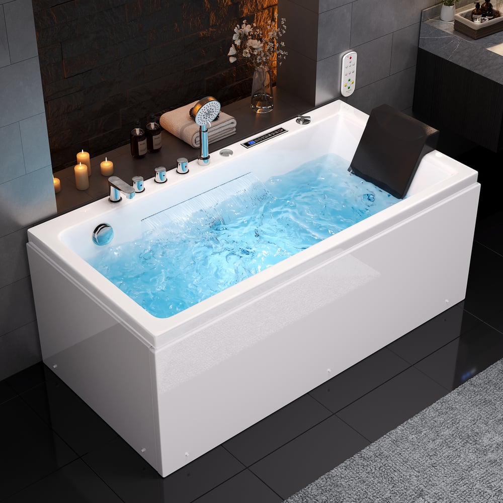 59" Whirlpool Bathtub with 7 Massage Jets, 8 Air Jets & Thermostatic Control window image
