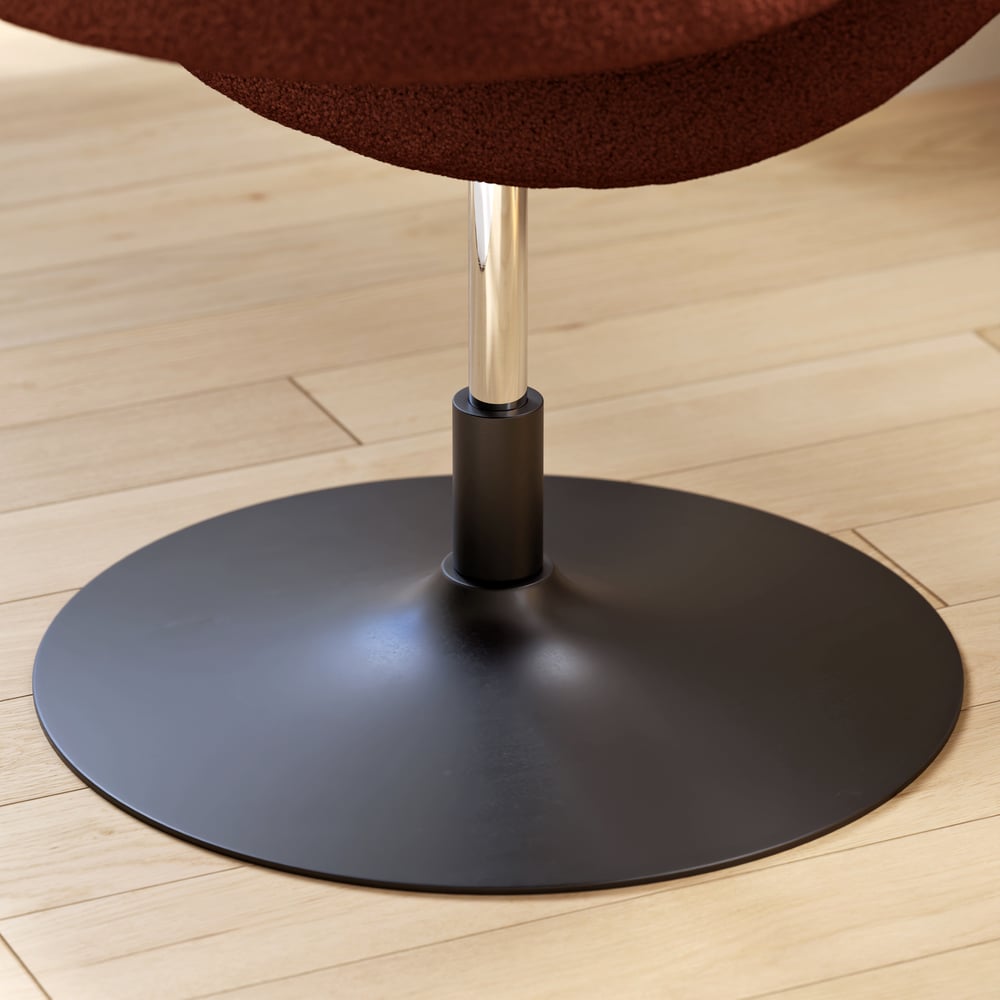 Tabouret de vanité réglable moderne en bouclé rouille avec dossier image de fenêtre