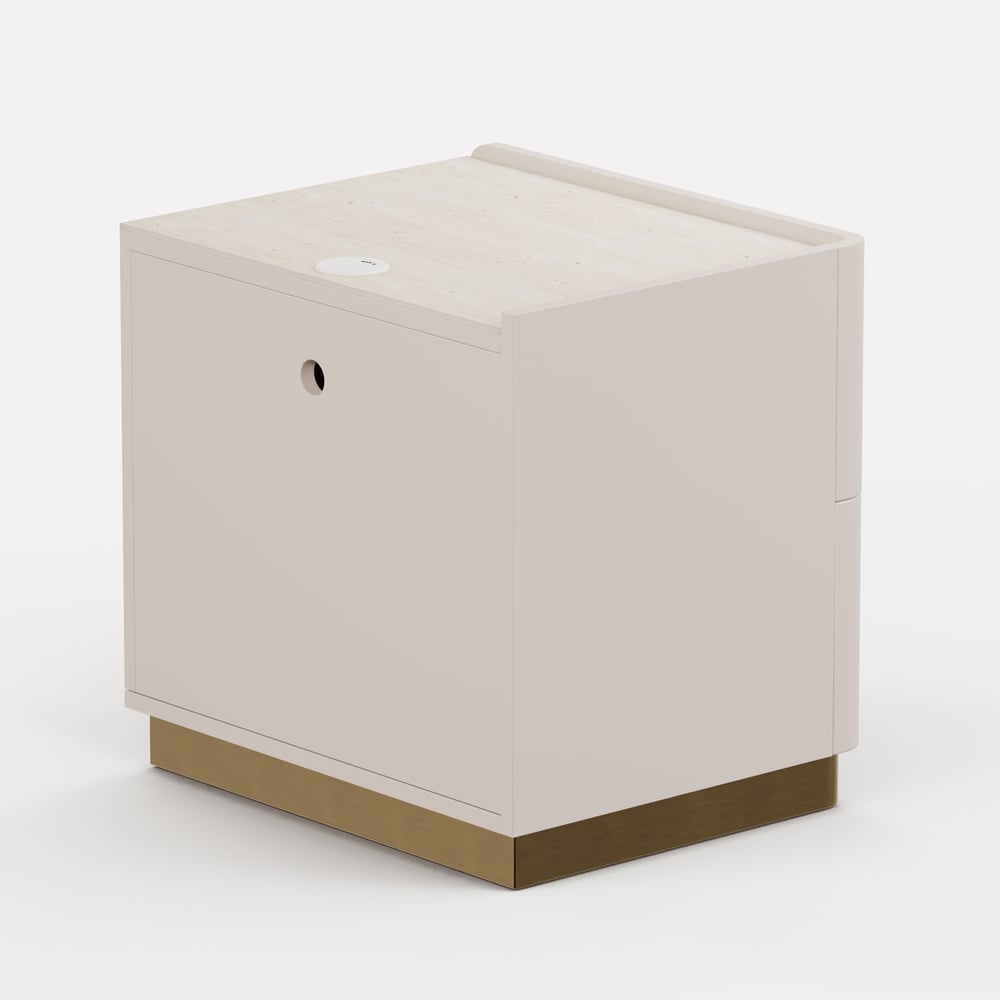 20" Smart 2-Drawer Nightstand with Sintered Stone Top & Charging Station window image