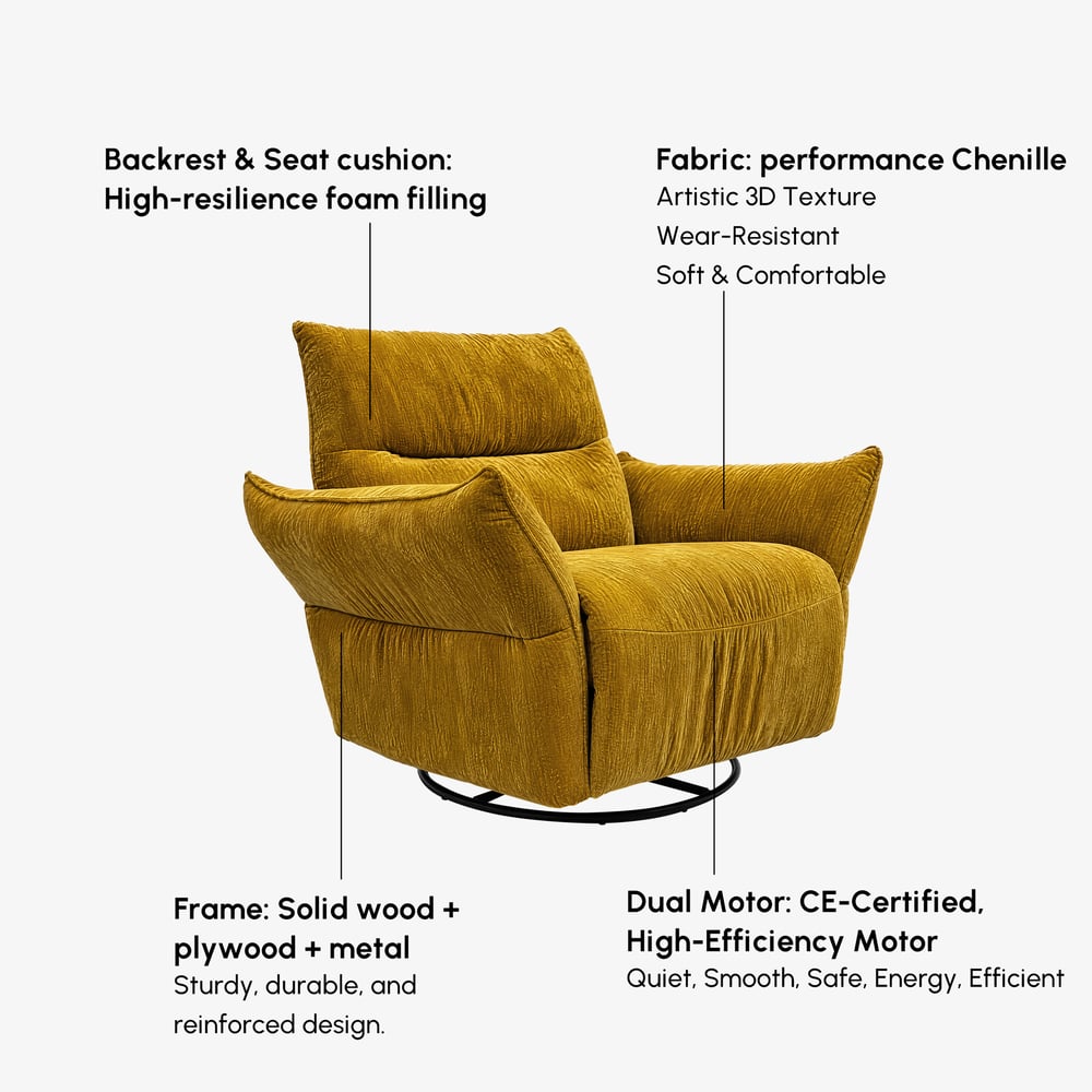 Florvia Chenille Dual-Motor Reclining Lounge Chair window image