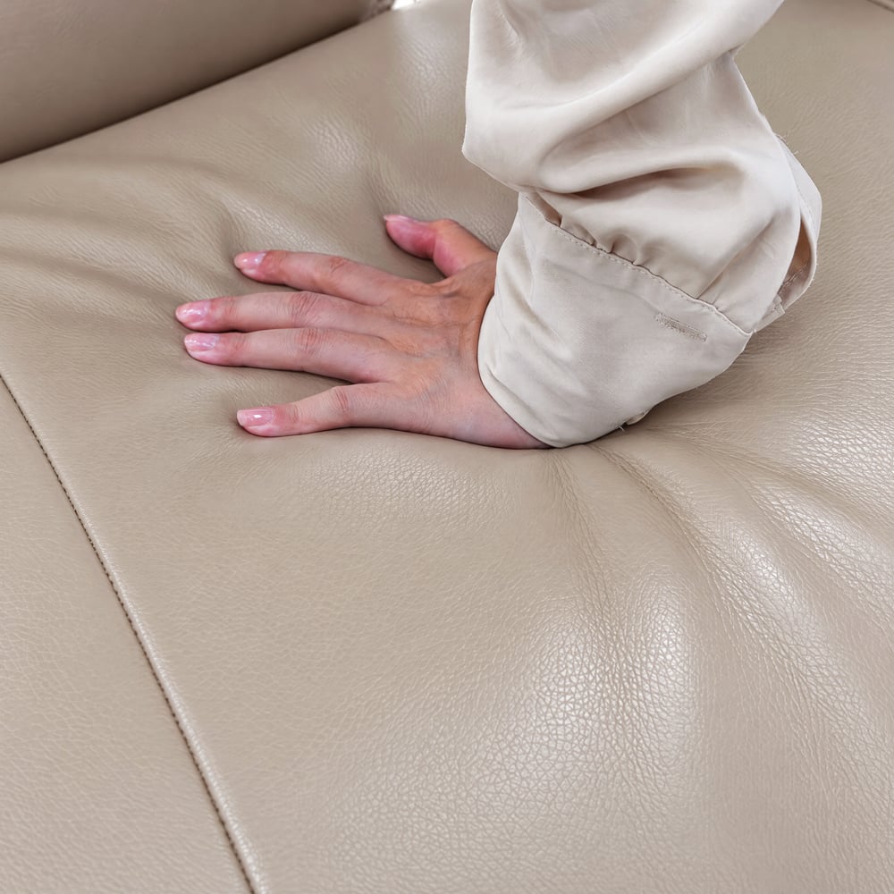 Genuine Leather 360° Swivel Accent Chair window image