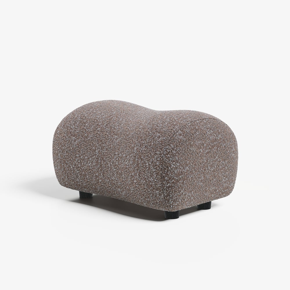 15" výkonný zakřivený otoman Boucle obrázek okna