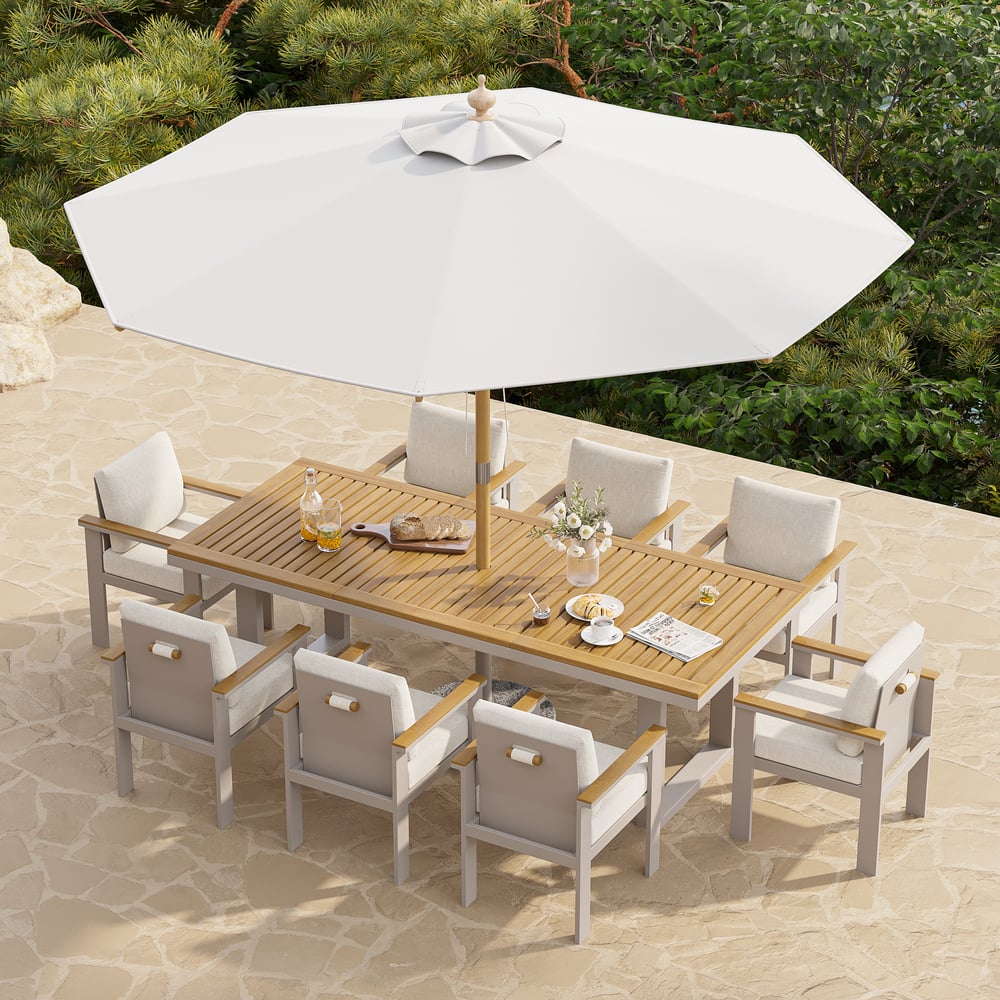 Tevara Outdoor Teak & Aluminium Dining Chairs in Sand, Set of 2 window image