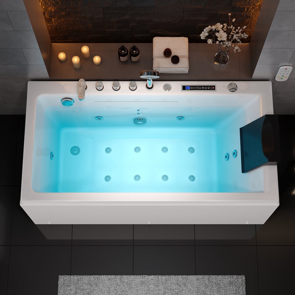 59" Whirlpool Bathtub with 7 Massage Jets, 8 Air Jets & Thermostatic Control window image