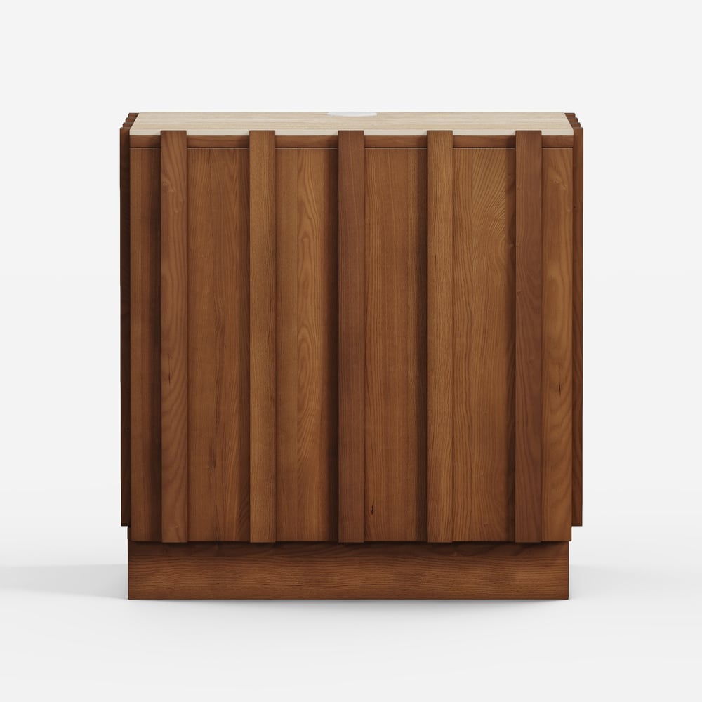 Aura Ash Wood Smart Nightstand With Charging Station & Light window image