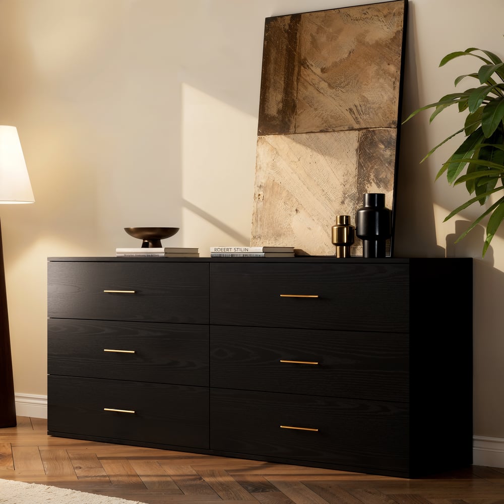 Arune 63" TV Stand with 6 Drawers Storage Chests window image