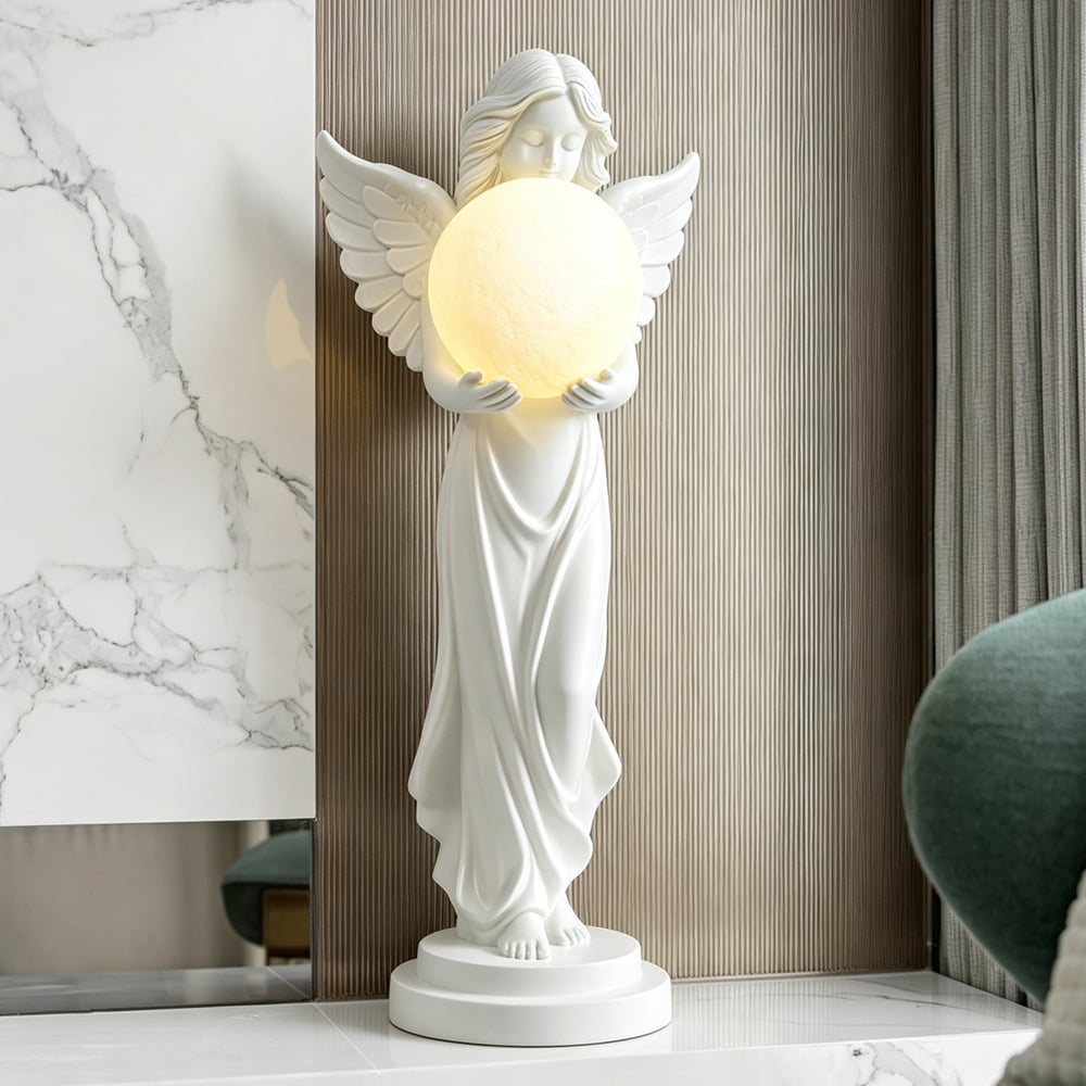 Angel Statue with Decorative Light Globe & Remote Control window image