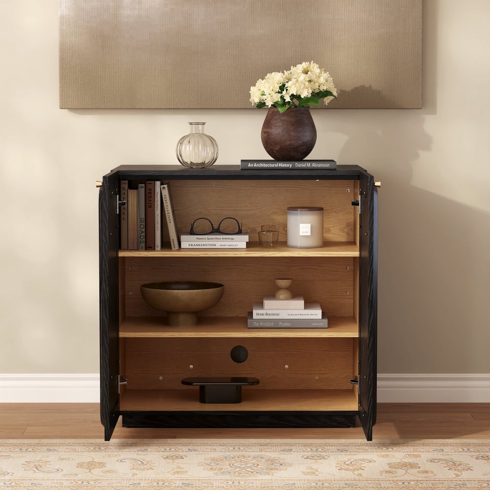 94" TV Stand with Chest Cabinet with Storage window image
