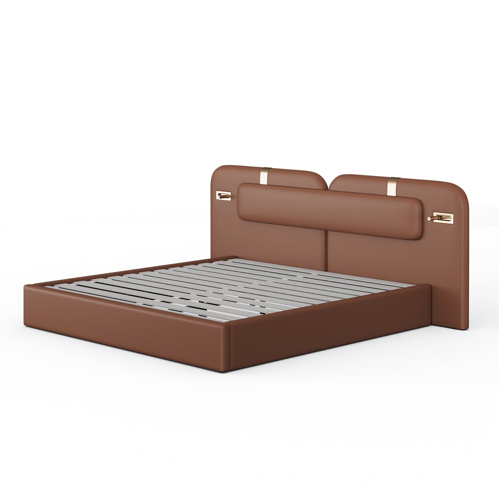 Horva King Faux Leather Platform Bed window image