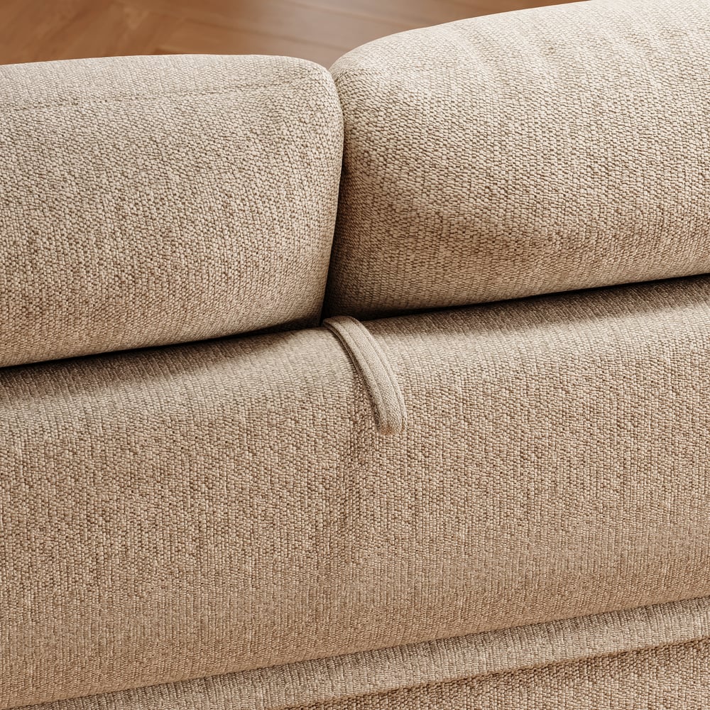 Sofá-cama de chenille com desempenho moderno Imagem da janela