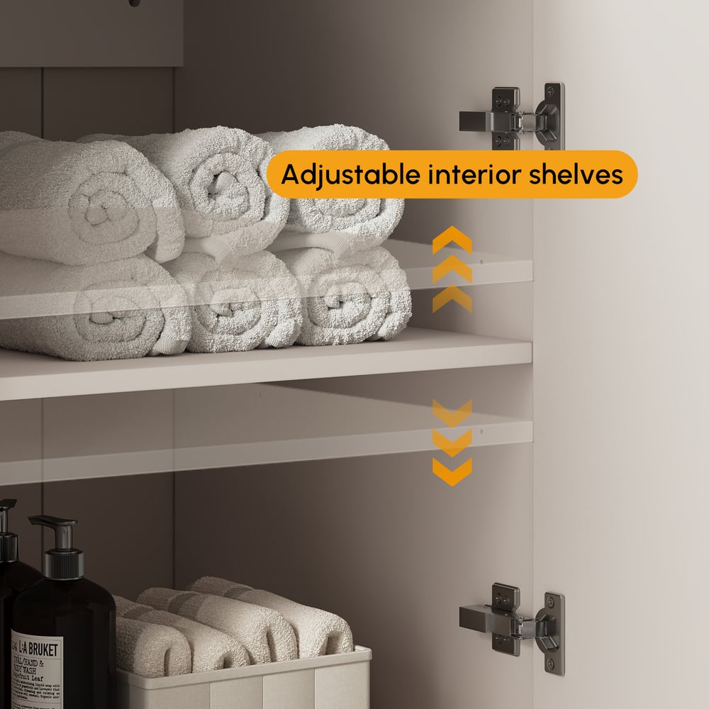 Tocador de baño doble flotante Artis de 60 pulgadas con lavabo, encimera de piedra sinterizada, amplio almacenamiento Imagen de ventana