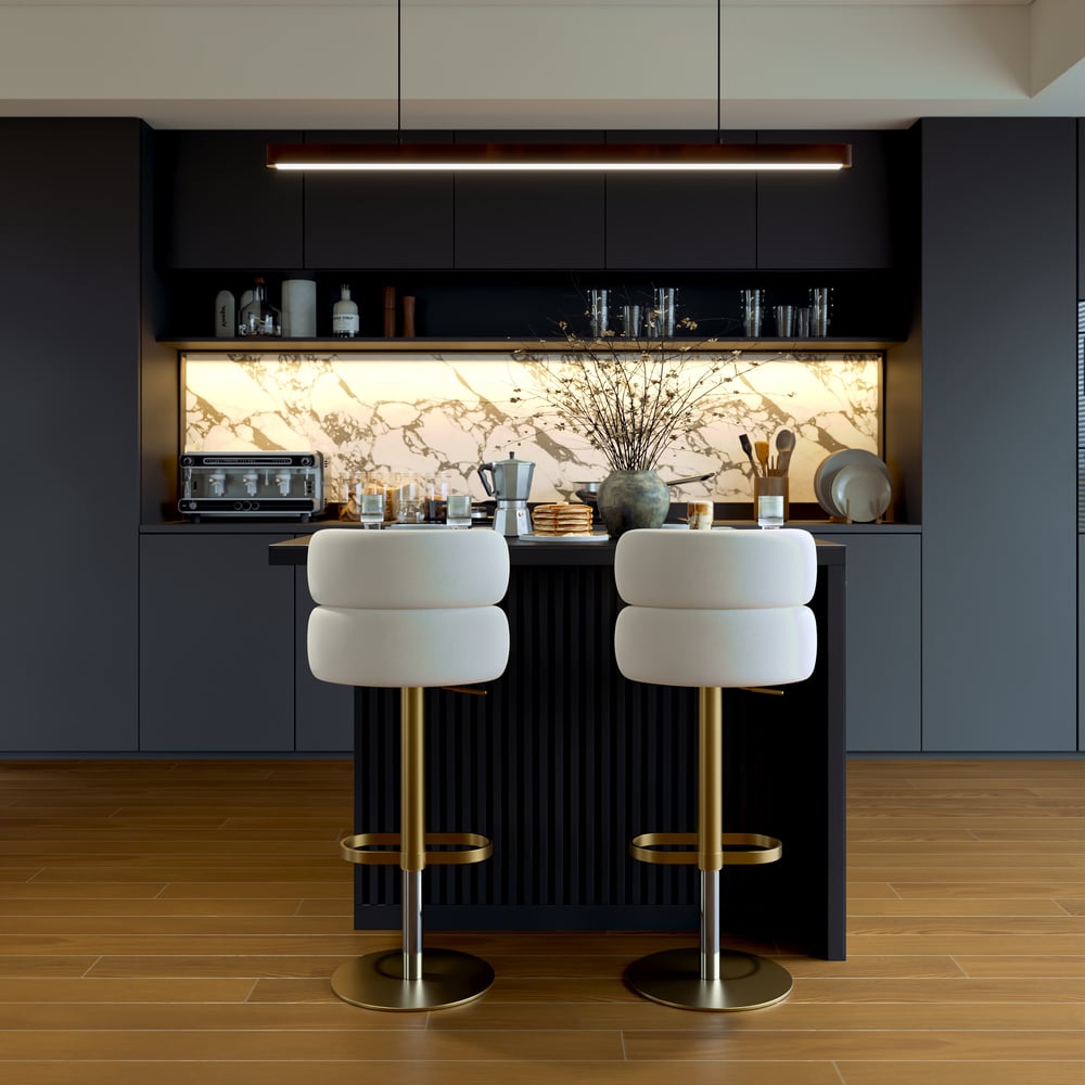 Moderne 50" Matt Sintered Stone Kücheninsel mit Stauraum, Schwarz Schaufensterbilder
