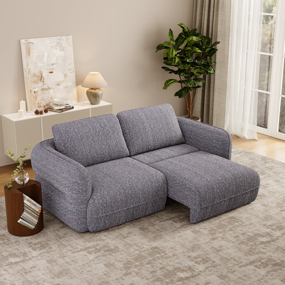 Canapé-lit convertible moderne de 220 cm, 2 places, en chenille, avec télécommande image de fenêtre