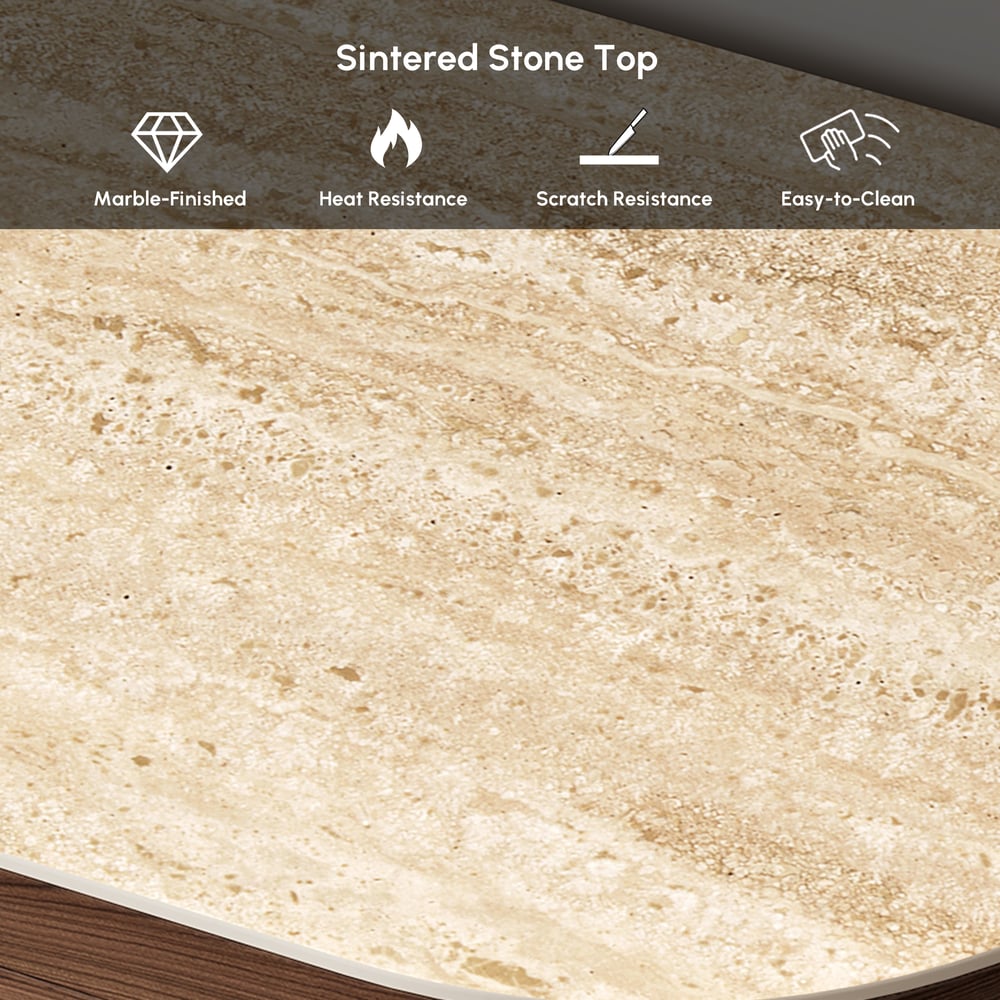 Rack de TV Extensível Velar 71"-114" com Tampo de Pedra Sinterizada e 3 Gavetas Imagem da janela