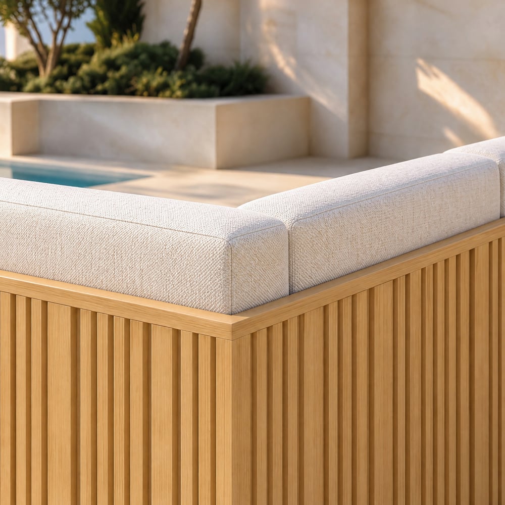 Flutera 3-Piece Outdoor Fluted Aluminum Sectional Sofa Set window image