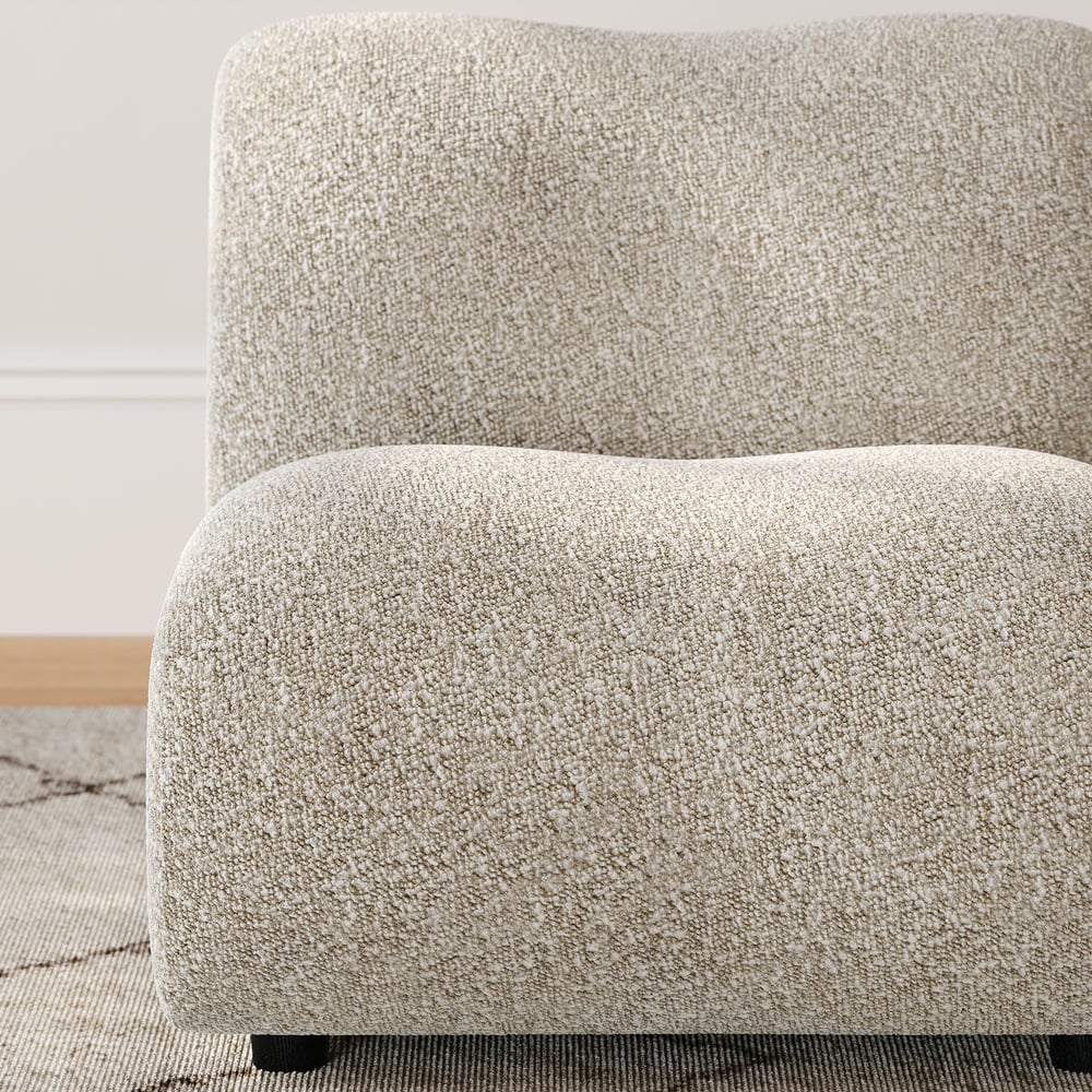 17" Performance Boucle Upholstered Curved Slipper Accent Chair window image