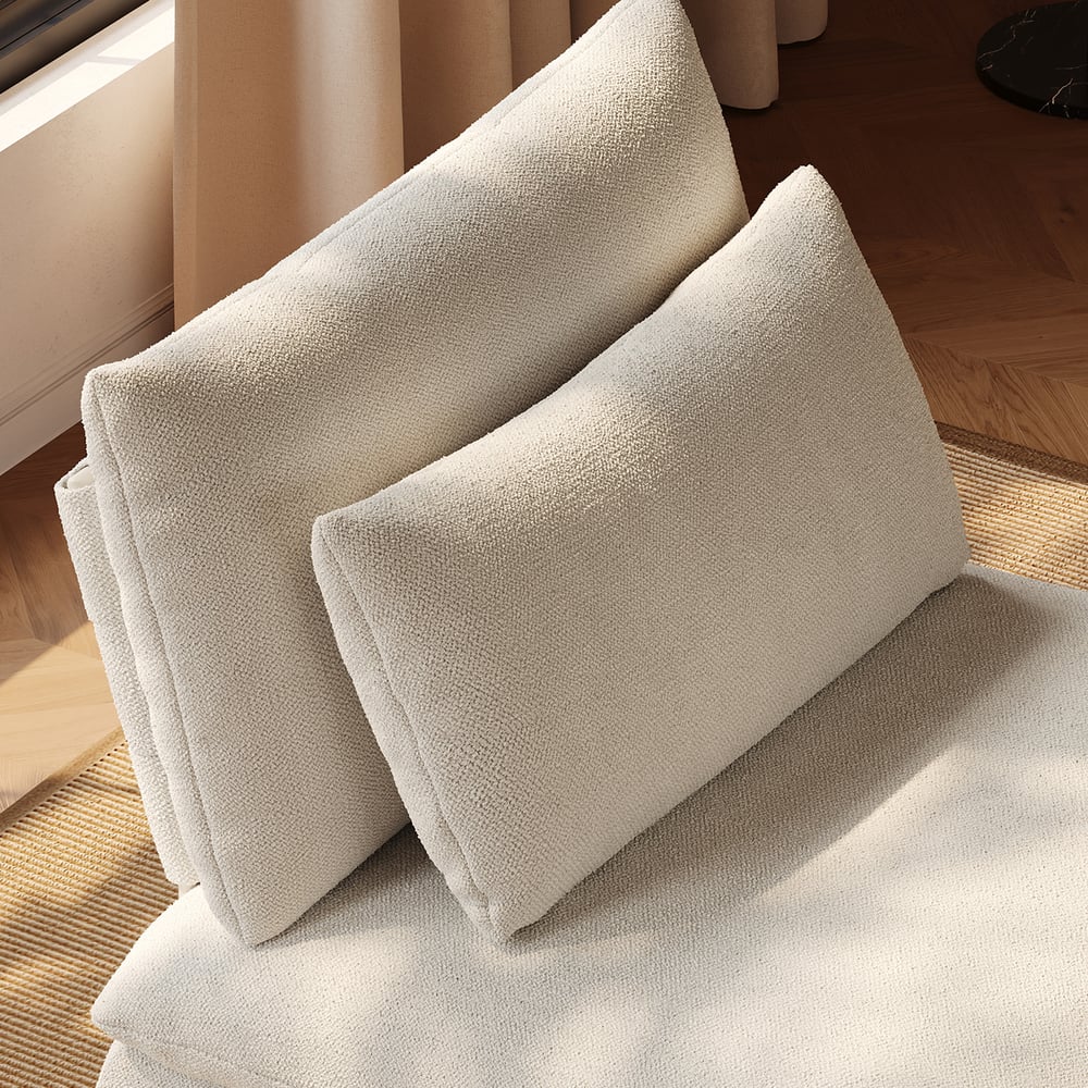 36" Chenille Slipper Accent Chair with Hidden Storage & Removable Backrest window image