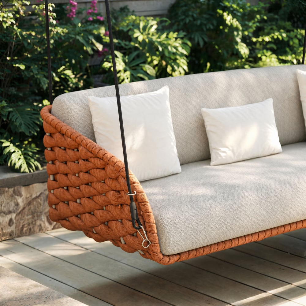 Cocaro 2-Seater Woven Performance Outdoor Swing with Plush Cushioning window image