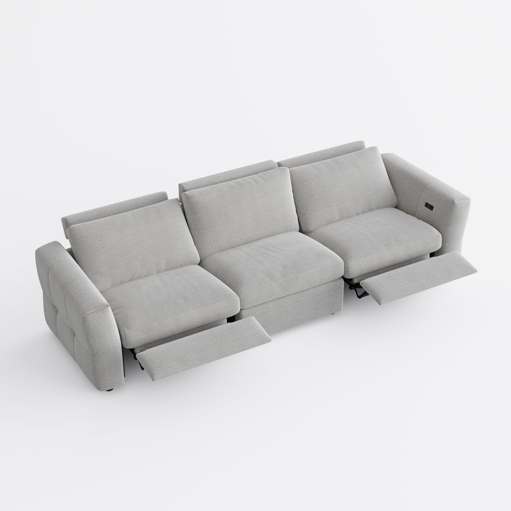 Glidio Chenille Power Reclining Sofa with Adjustable Headrests window image