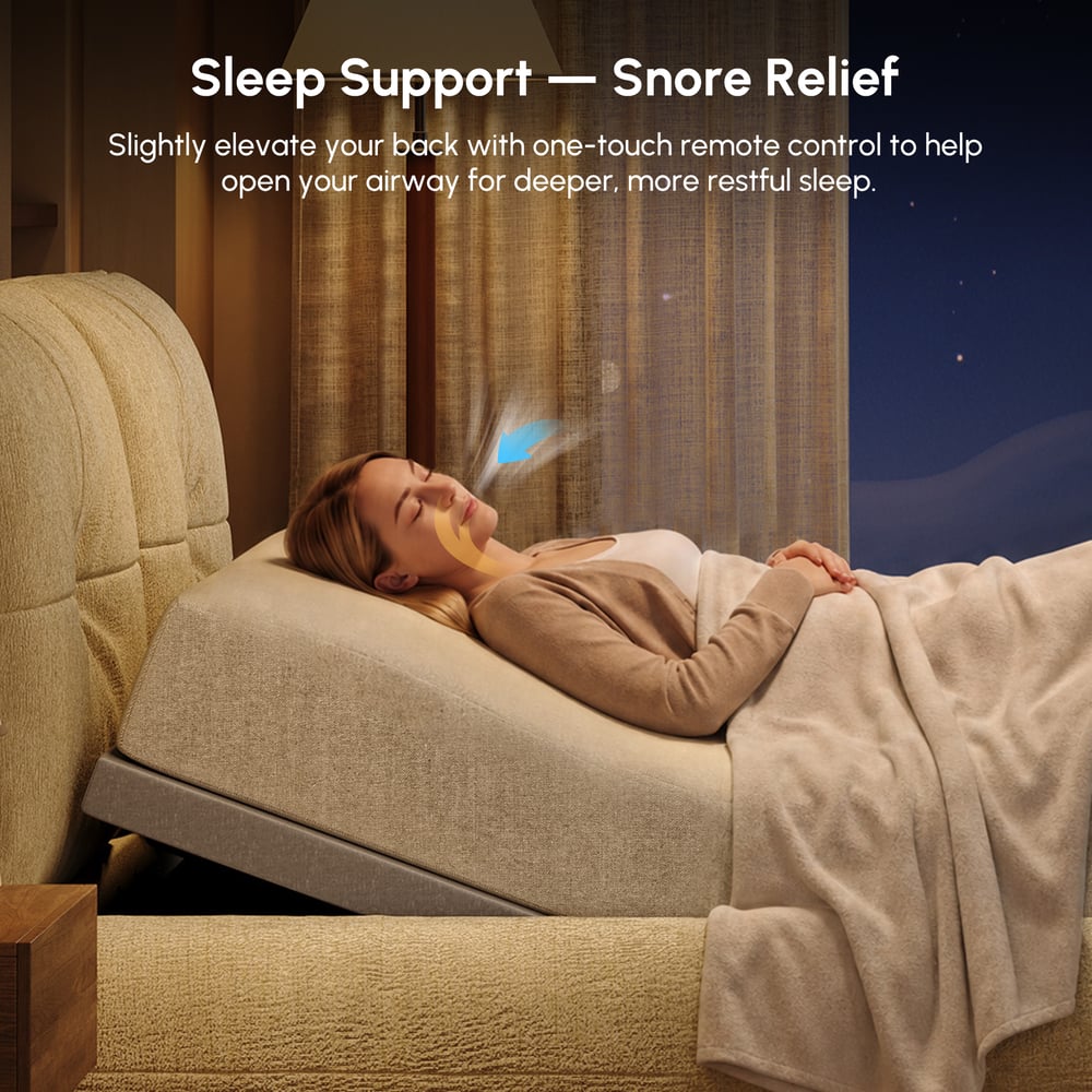 Performance Chenille Smart Bed Set with Adjustable Base, Massage & Zero Gravity. window image