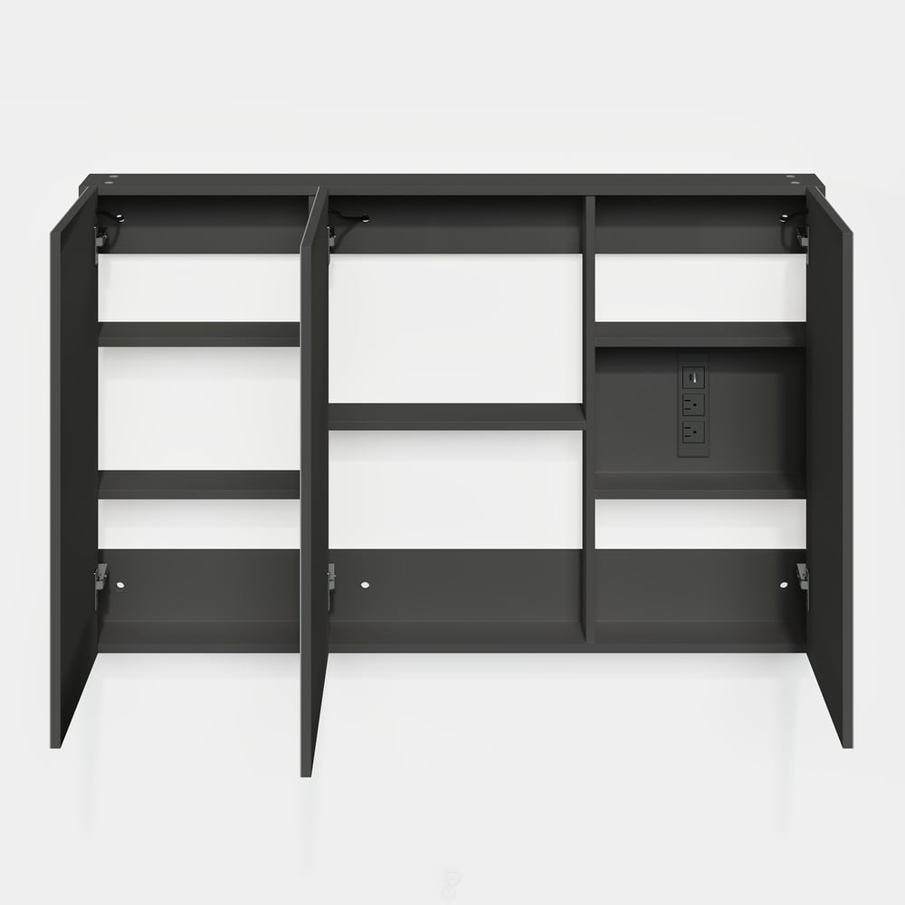 47" Modern Wall-mounted LED Bathroom Medicine Cabinet Vanity Mirror with Storage window image