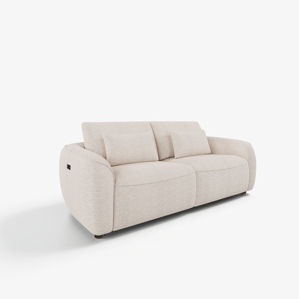 Canapé inclinable électrique 2 places en chenille, 212 cm, compatible avec les animaux domestiques, avec dossier réglable image de fenêtre