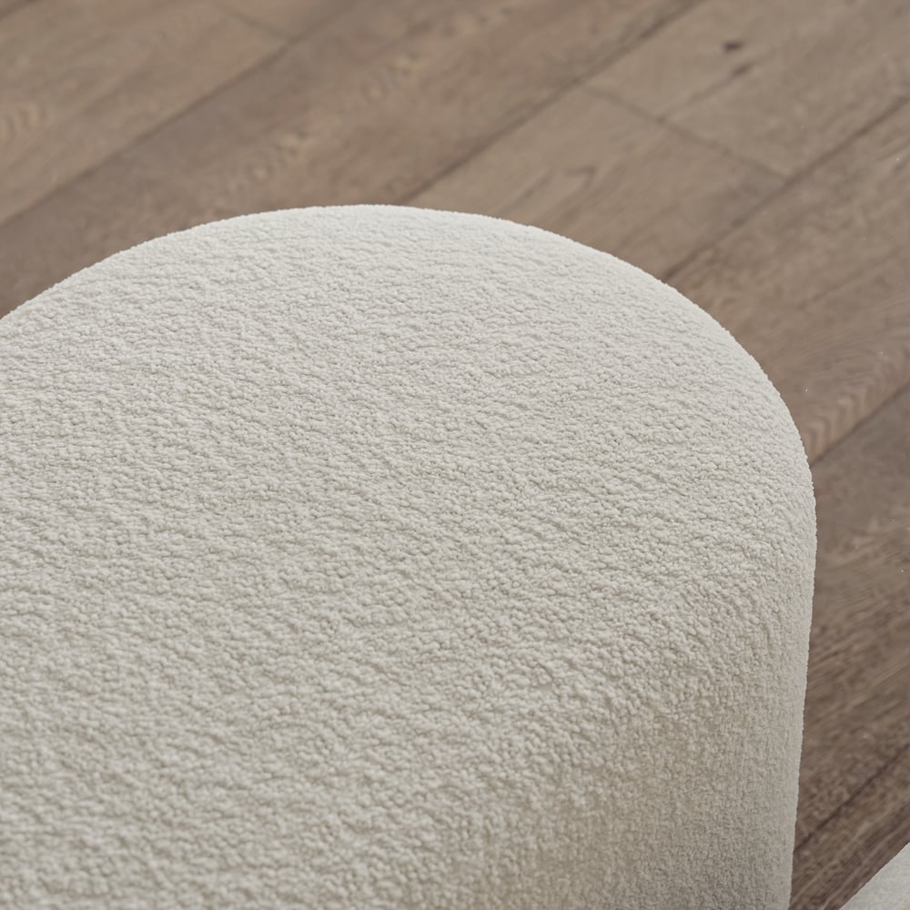 59"W Boucle Upholstered Bedroom Bench with Fluted Base window image