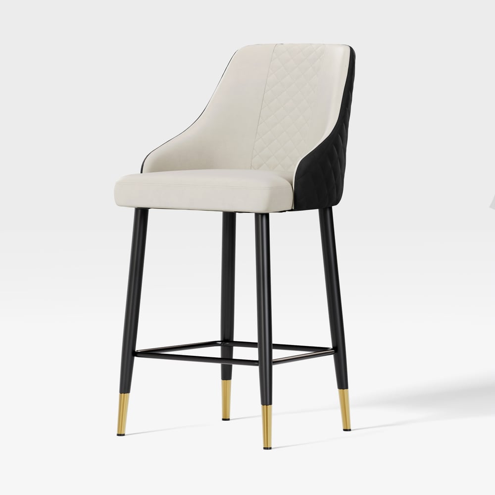 Diamic Black Faux Leather Upholstered Counter Stool, 1 Piece window image