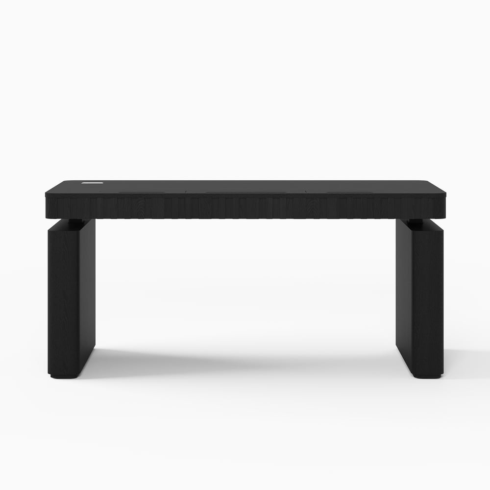 Aura 160 cm Black Fluted Electric Adjustable Standing Desk window image