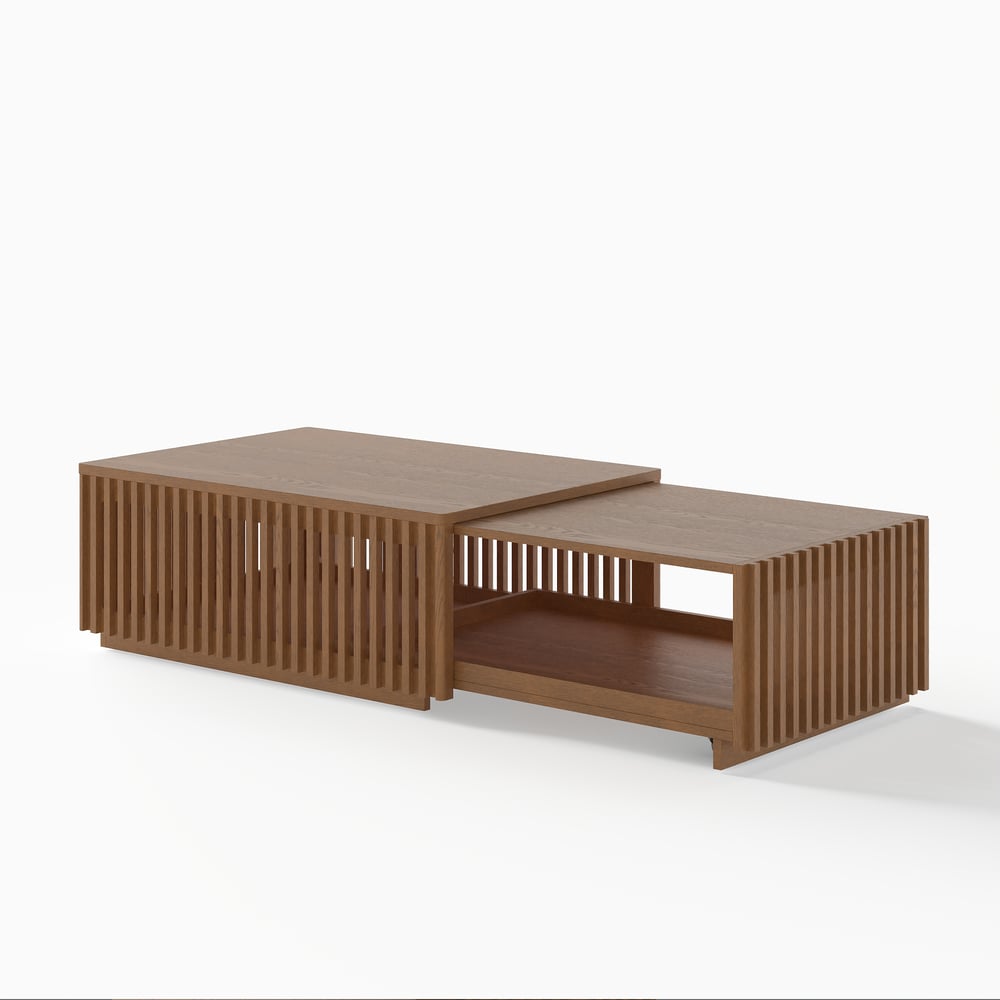 33"-55" Extendable Walnut Coffee Table with Storage window image