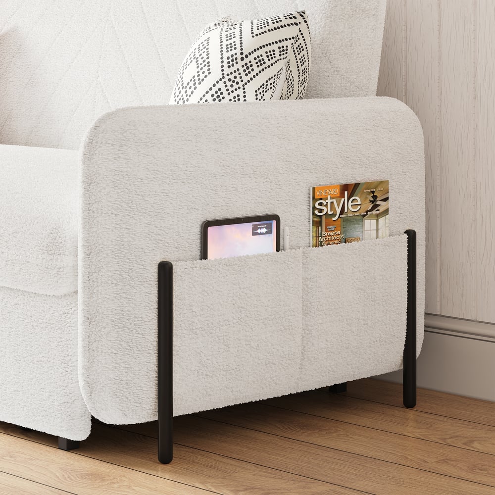 Sofá cama convertible de bouclé de 2 plazas 172 cm Imagen de ventana