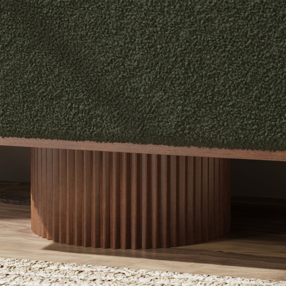 Teddy Fabric Fluffy Faux Fur Flip Top Wood Storage Entryway Bench window image