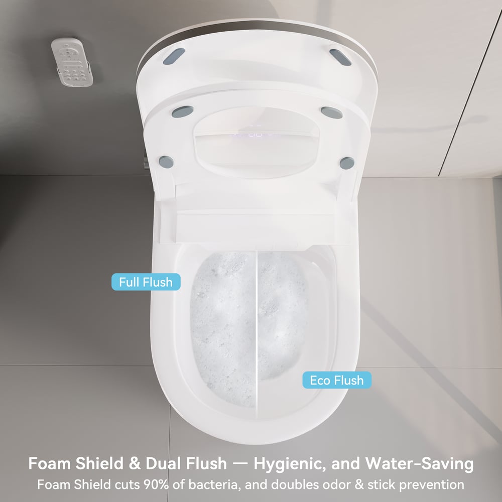 Nexin C4 Smart Bidet Toilet with Built-in Tank, Foam Shield & 2-User Memory, ADA Height window image
