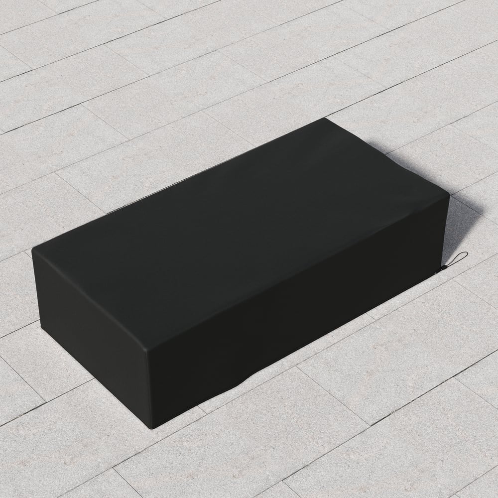 600D Tough Canvas Waterproof Outdoor Coffee Table Covers in Black window image