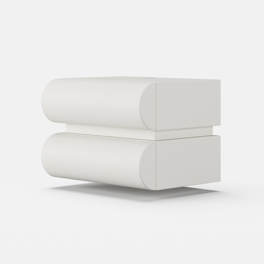 Comodino Smart Flottante in Pelle Humply con 2 Cassetti Immagine della finestra