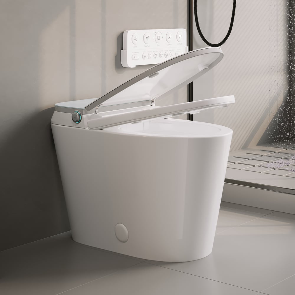 Hynova AX9 Smart Bidet Toilet with Powerful Flush, Built-in Tank, Foam Shield, ADA window image