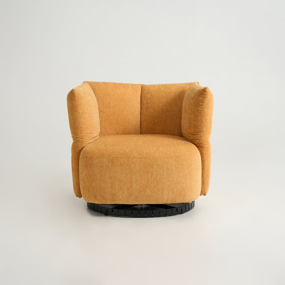Performance Chenille Swivel Accent Chair with Adjustable Armrest window image