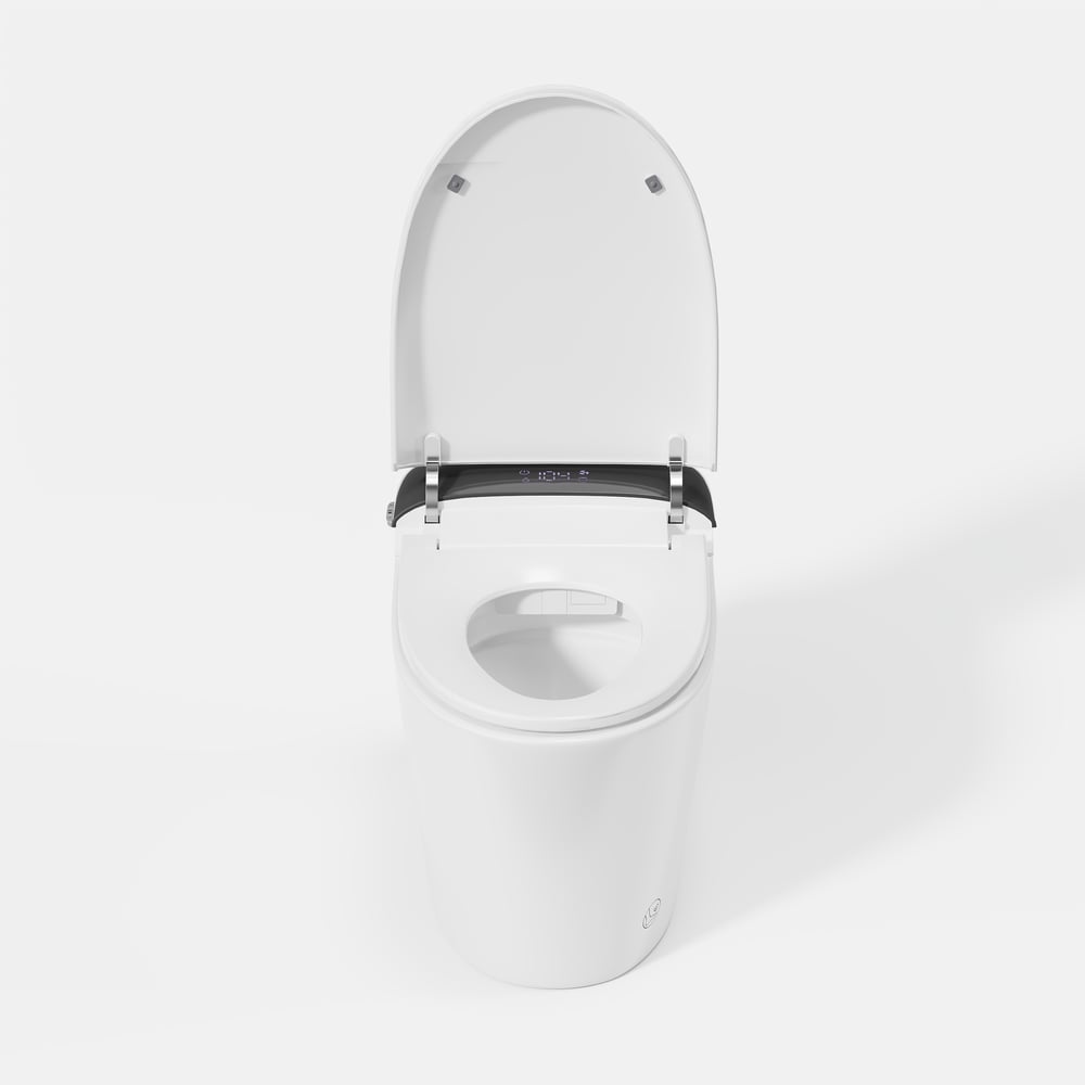 Smart Bidet Toilet with Built-in Tank, Foam Shield, ADA Seat Height, Auto-Open Lid window image