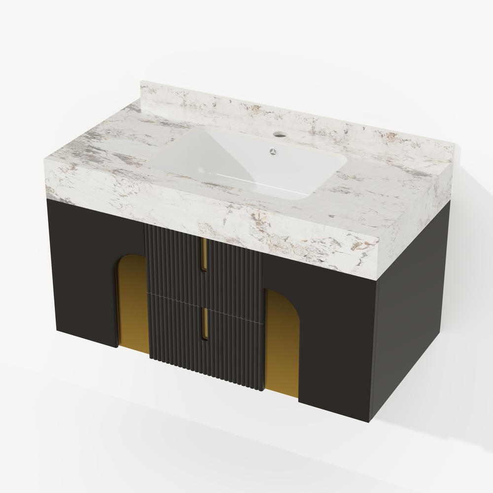 Artis Floating Bathroom Vanity Set 36" Modern Bathroom Vanity with Single Sink window image