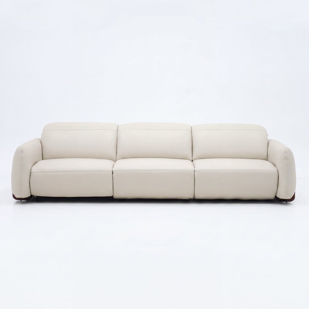 Curva 302cm Genuine Leather Power Reclining Sofa with Adjustable Headrests window image
