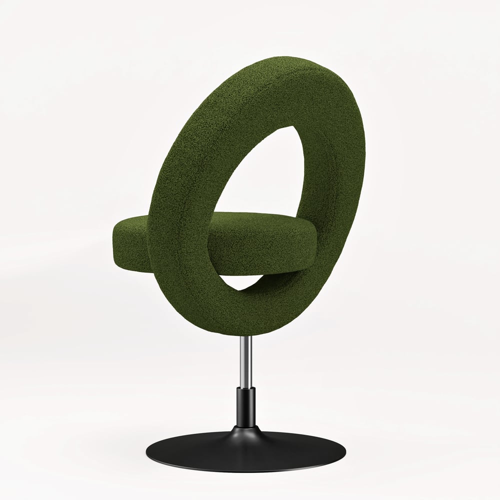 Modern Bouclé Adjustable Vanity Stool with Backrest window image