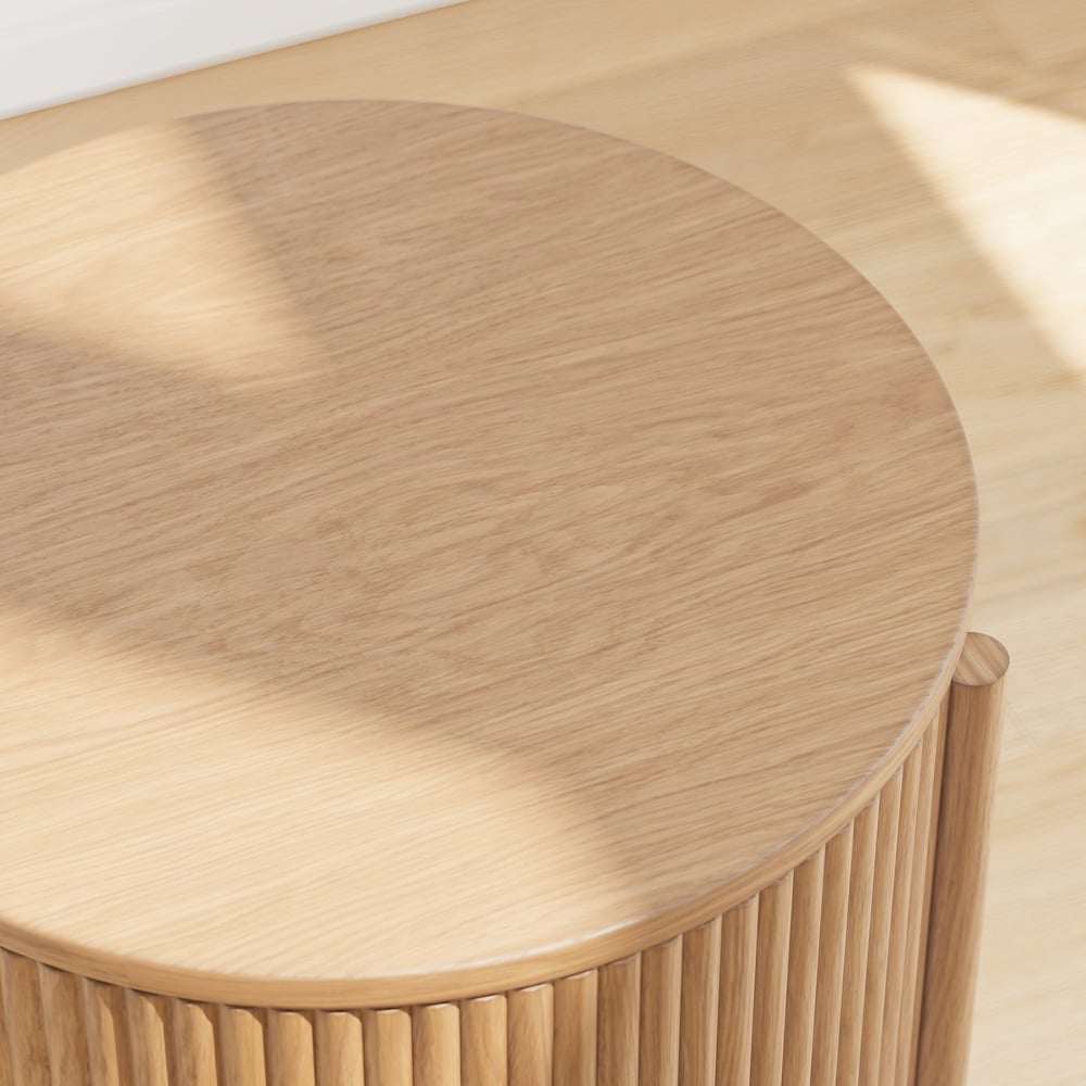 Round Fluted Side Table with Storage window image