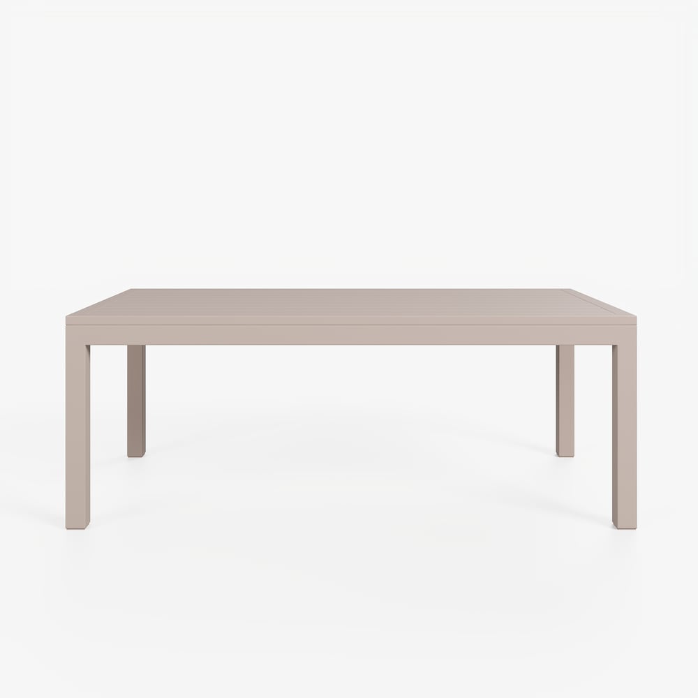 Wevara 78" Sand-Finished Aluminum Slatted Outdoor Dining Table in Sand window image
