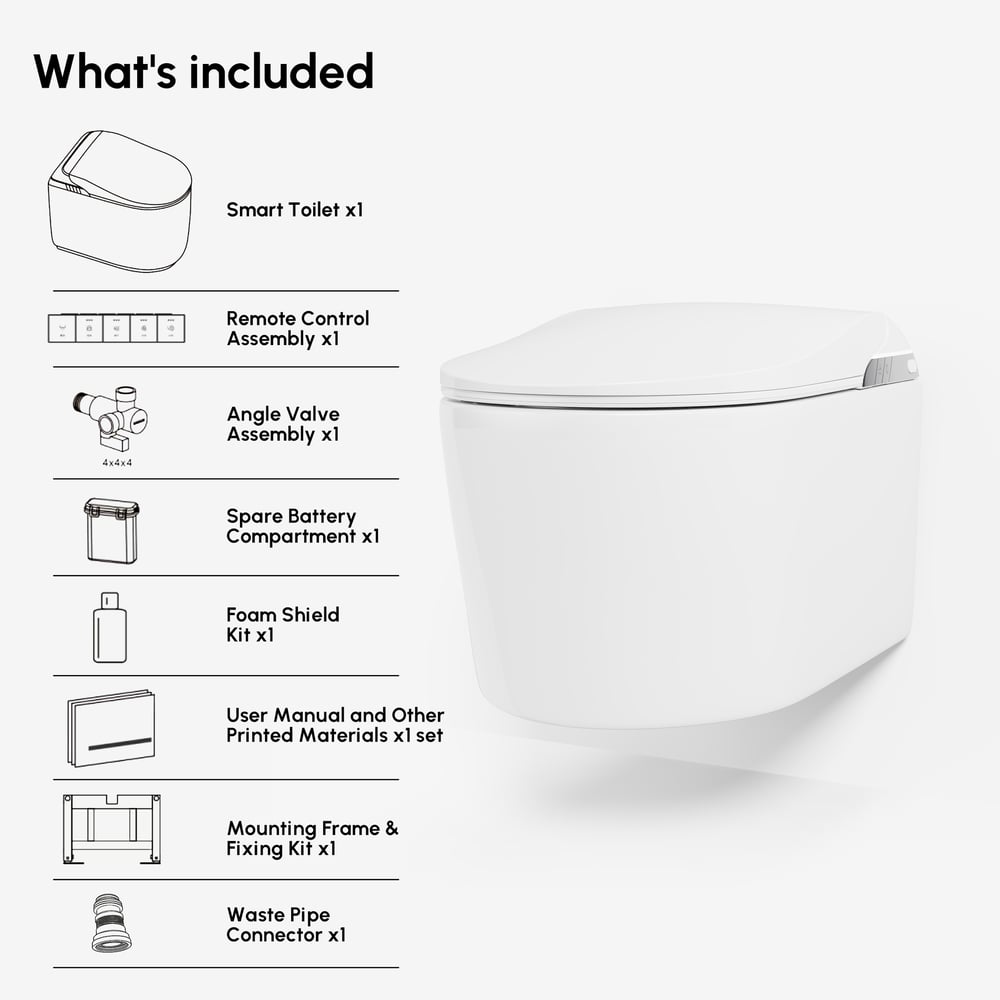 Fitro H3 Wall-Mounted Smart Bidet Toilet with Built-In Tank, Foam Shield, cUPC & ETL window image