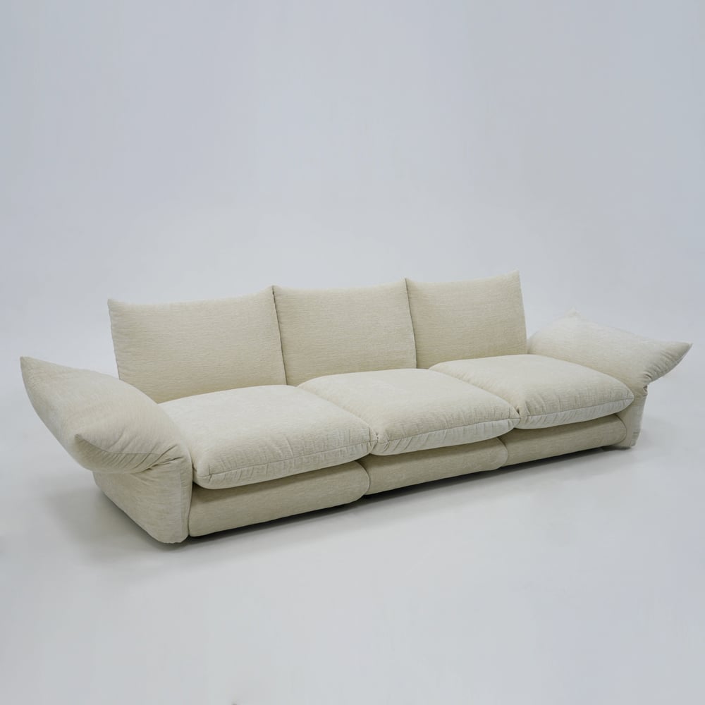 281cm 3-Piece Chenille Sectional Sofa with Adjustable Armrests & Backrest window image